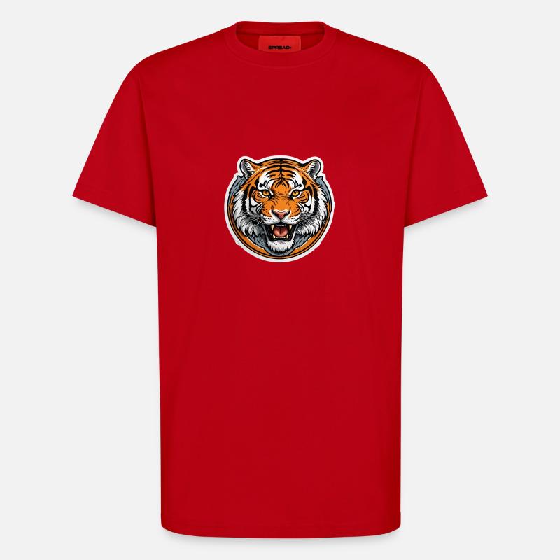 Dynamischer Tiger - T-Shirt - made by SPREAD - Rot