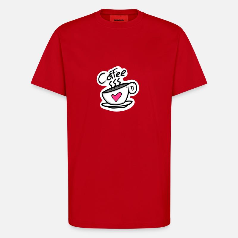 Kaffeeherz – Koffein mit Liebe serviert! - T-Shirt - made by SPREAD - Rot