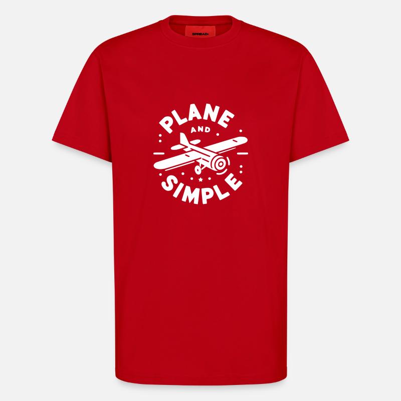 Plan et Simple - T-shirt bio décontracté fabriqué en UE - rouge