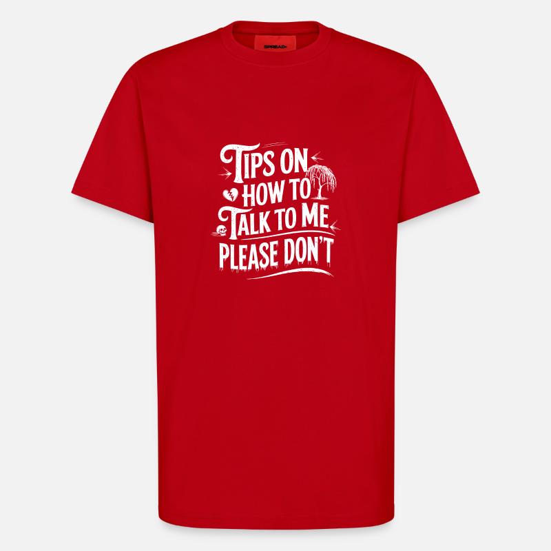 Introverti et sans conversation - T-shirt bio décontracté fabriqué en UE - rouge