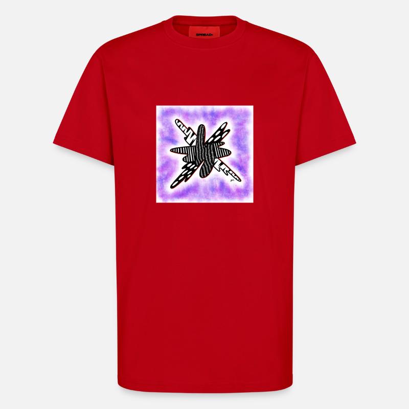 Creative patterned blob on violet - T-Shirt - made by SPREAD - red