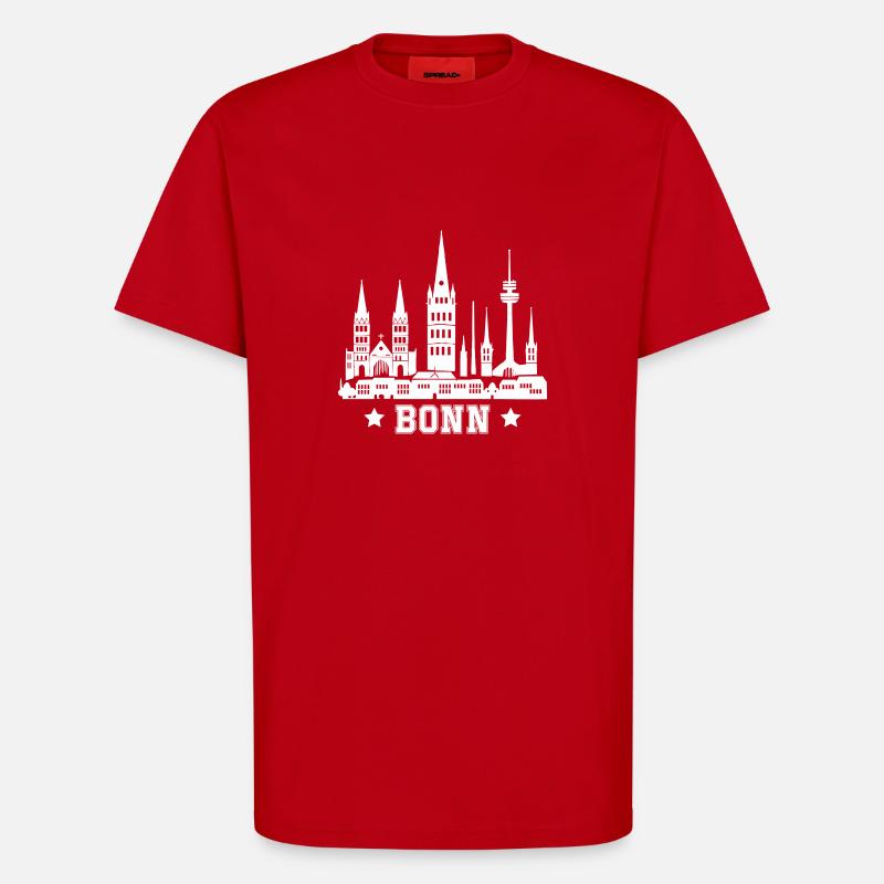 Bonn Stadt Skyline - T-Shirt - made by SPREAD - Rot