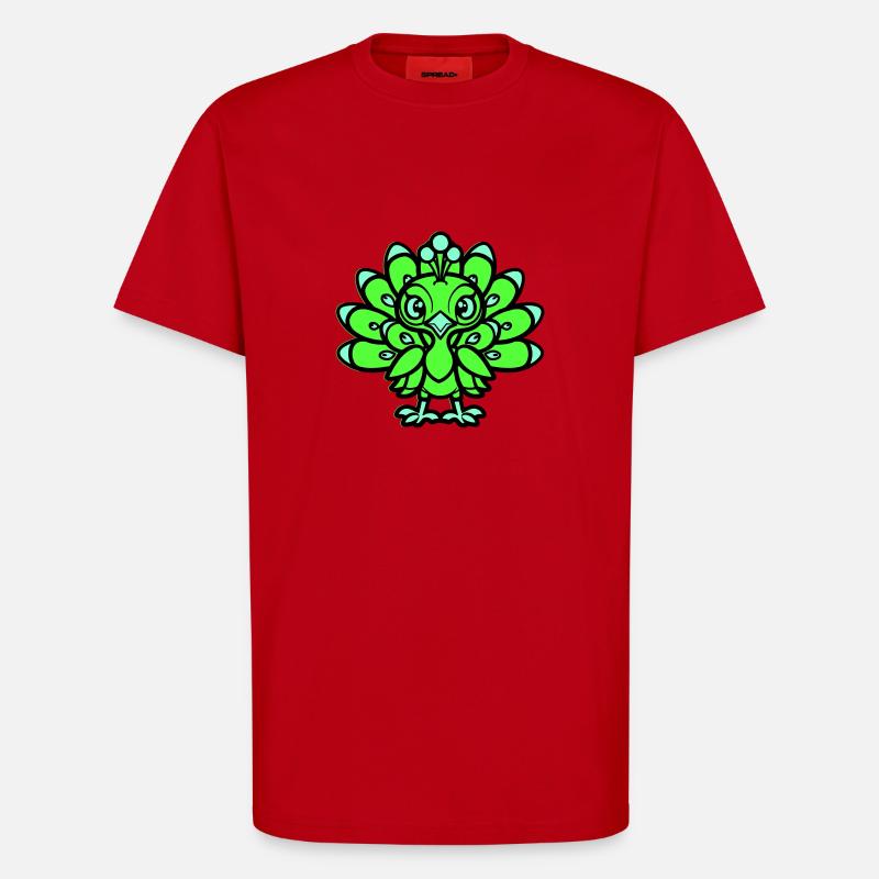 pfau comic tier - T-Shirt - made by SPREAD - Rot