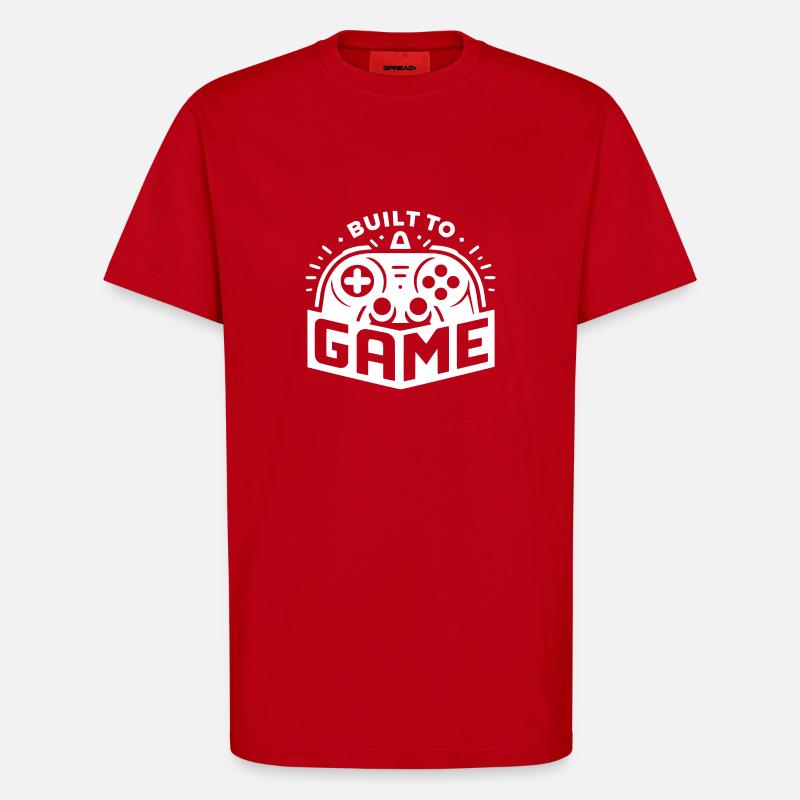 Conçu pour le jeu - T-shirt bio décontracté fabriqué en UE - rouge