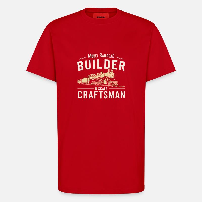 Précision dans le modélisme - T-shirt bio décontracté fabriqué en UE - rouge