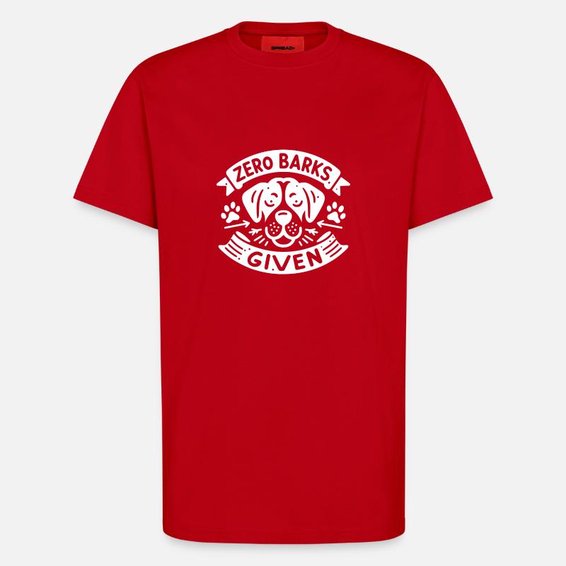 Zero Barks Given - T-Shirt - made by SPREAD - red