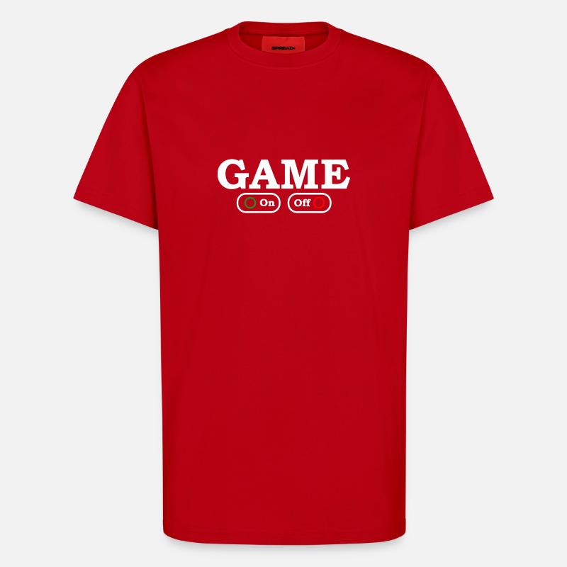 Mode de jeu : Activé/Désactivé - T-shirt bio décontracté fabriqué en UE - rouge