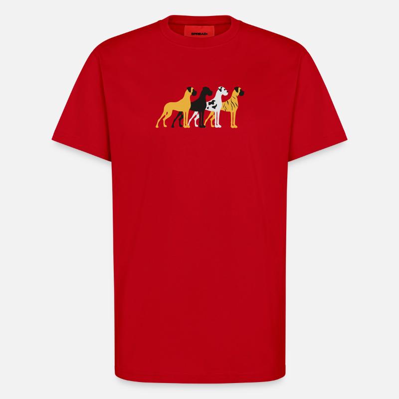 Vier Grundfarben Dogge - T-Shirt - made by SPREAD - Rot