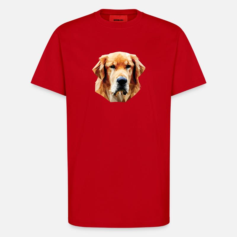 Polygone de chien Labrabor - T-shirt bio décontracté fabriqué en UE - rouge