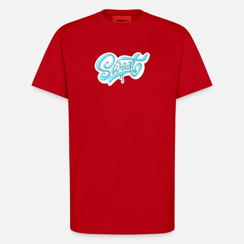 Cold Sweet Script Design - T-Shirt - made by SPREAD - red