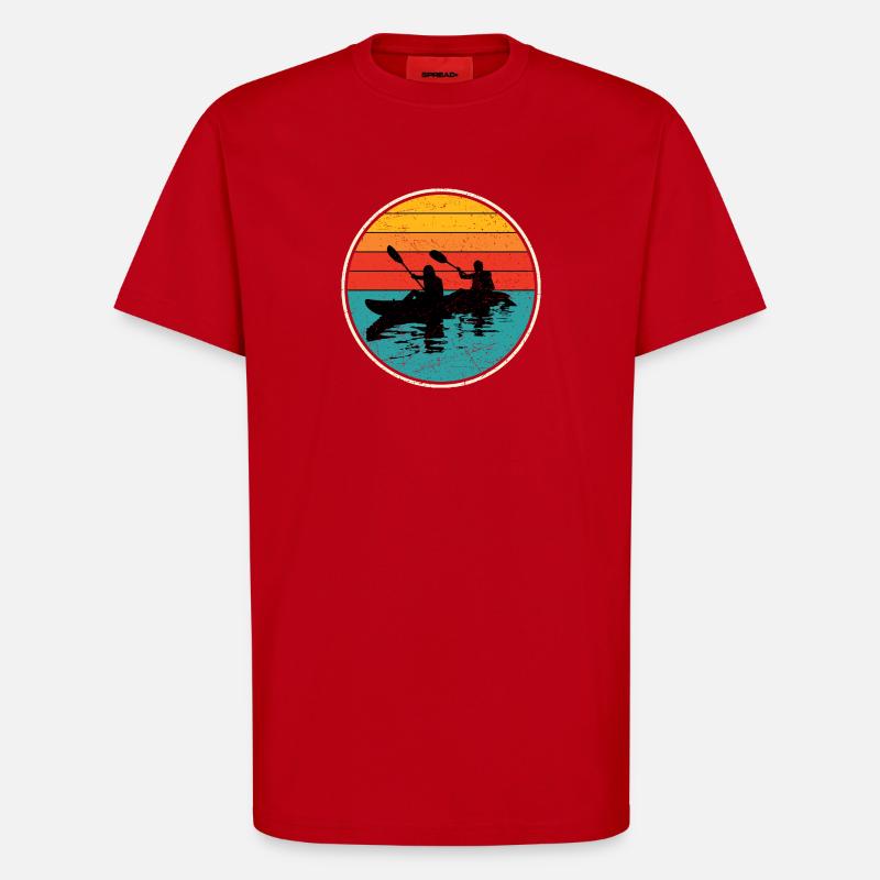 Sunset Kayak Duo Circle - T-Shirt - made by SPREAD - red