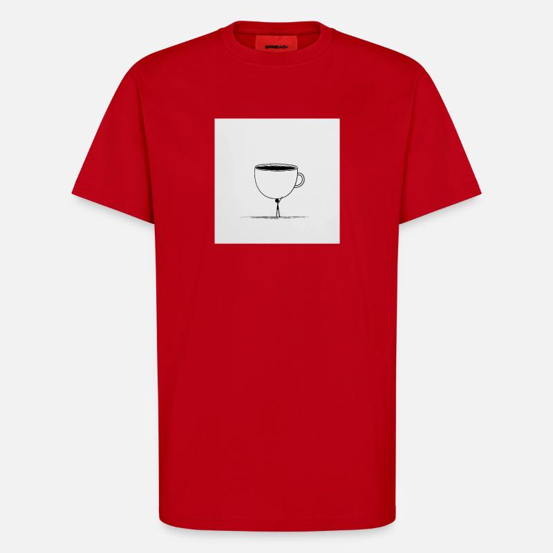 Kaffee? Nur in Eimern, bitte! - T-Shirt - made by SPREAD - Rot