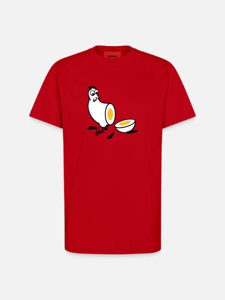 Huhn oder Ei - T-Shirt - made by SPREAD - Rot
