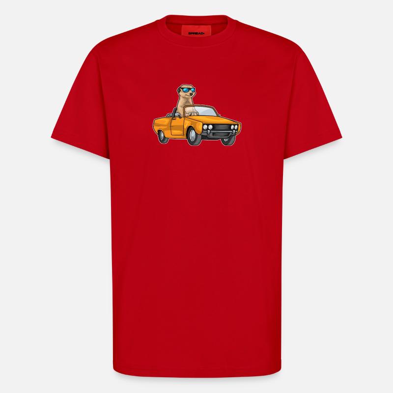 Erdmännchen Auto - T-Shirt - made by SPREAD - Rot