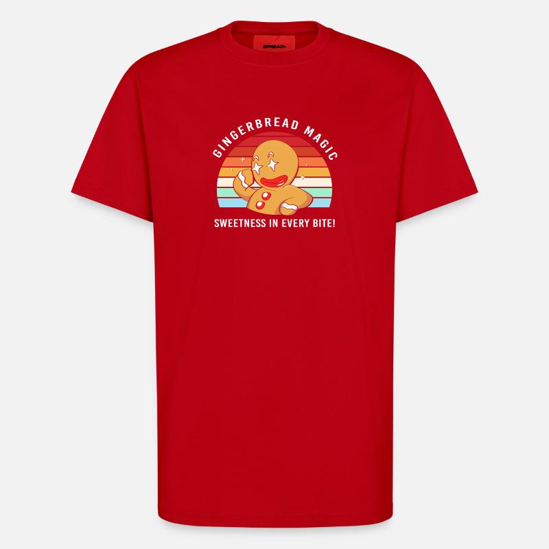 Lebkuchen Weihnachten Ninja Lebkuchenmann - T-Shirt - made by SPREAD - Rot