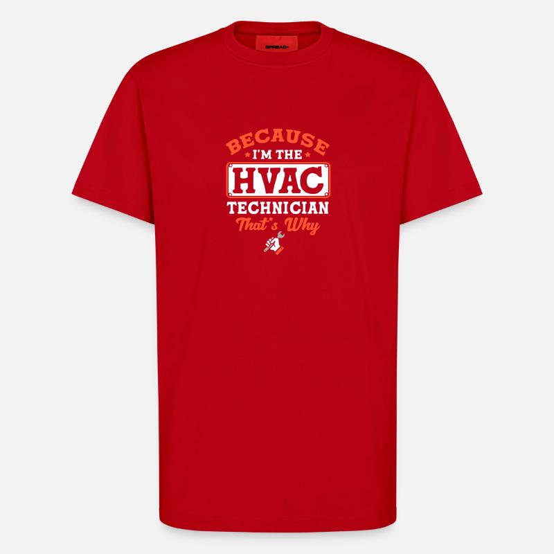 Technicien climatisation Technicien en réfrigération Chauffage - T-shirt bio décontracté fabriqué en UE - rouge