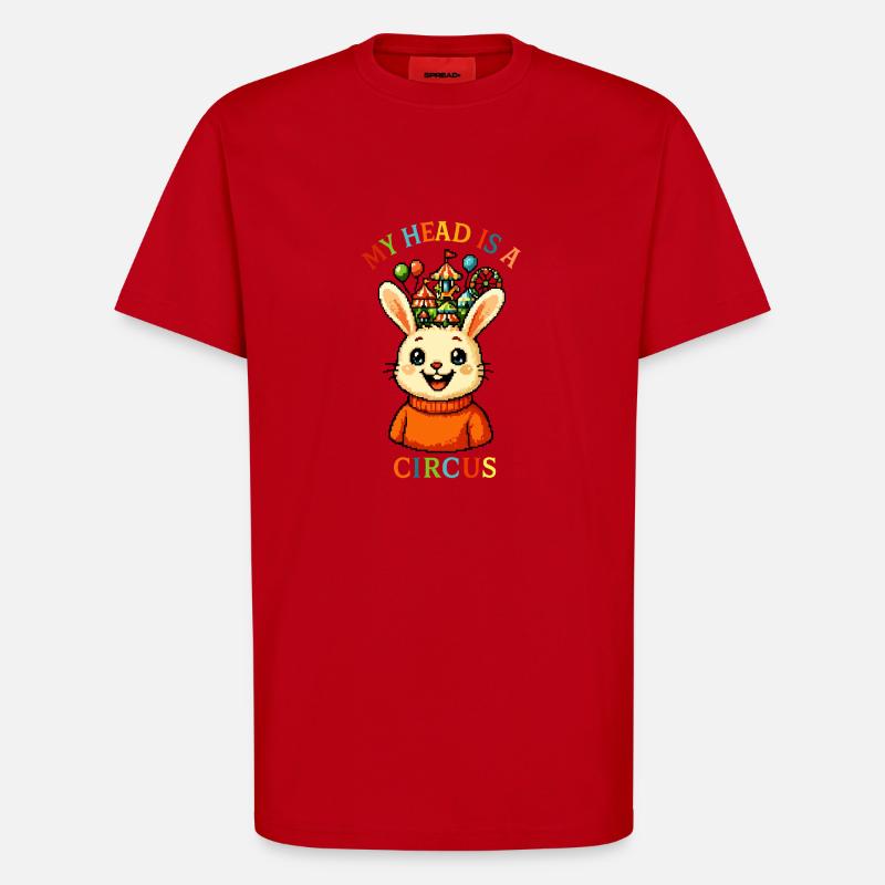 Mitt huvud är en cirkus - Organic Relaxed T-shirt Made in EU - röd