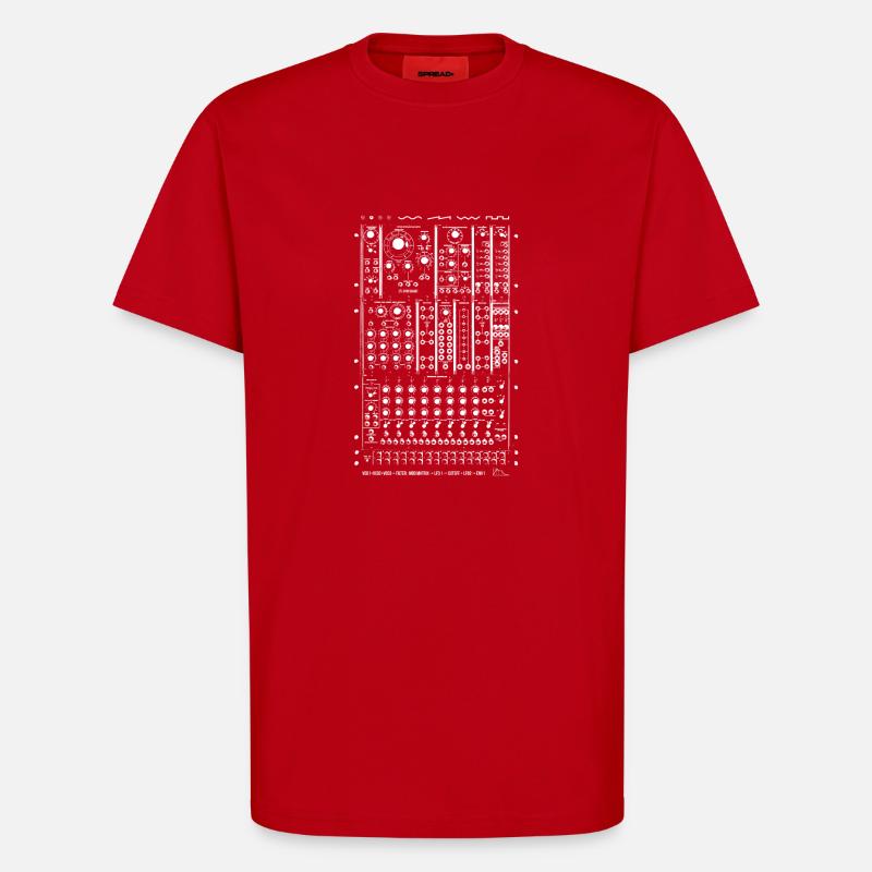 Modular Synth White - T-Shirt - made by SPREAD - red