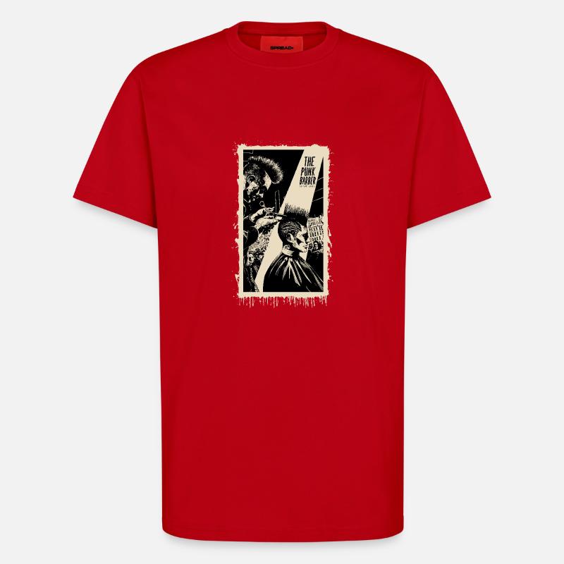 Punk barber sharp cuts - T-Shirt - made by SPREAD - red