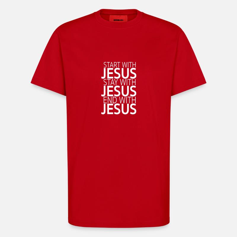 Start with Jesus - T-Shirt - made by SPREAD - Rot