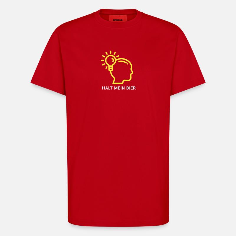 Innovatives Denk-Design mit Lichtsymbol - T-Shirt - made by SPREAD - Rot