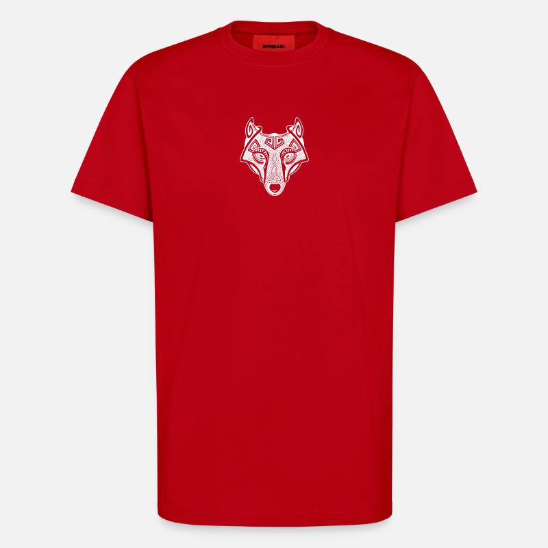 Wikingerwolf Fenrir valhalla weiß - T-Shirt - made by SPREAD - Rot