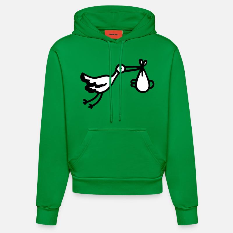 Stork + bébé - Sweat à capuche bio ajusté fabriqué en UE - City Green