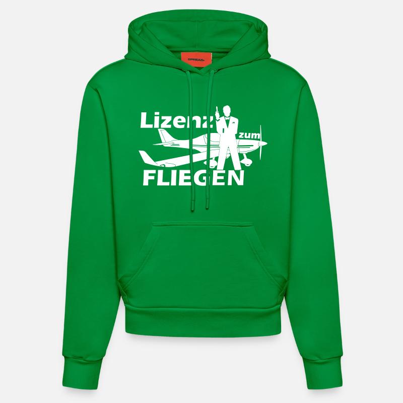 lizenz motorflug - Organic Fitted Hoodie Made in EU - City Green