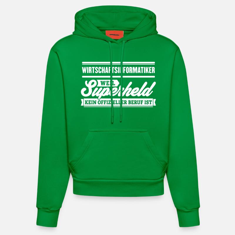 Superheld Wirtschaftsinformatiker - Organic Fitted Hoodie Made in EU - City Green