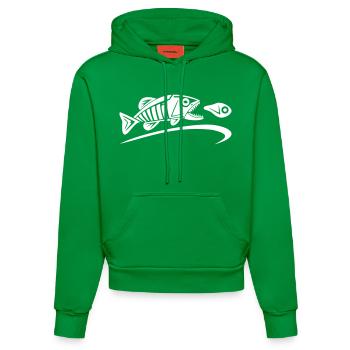logo-tribal-blanc-notext - Sweat à capuche bio ajusté fabriqué en UE - City Green - Devant