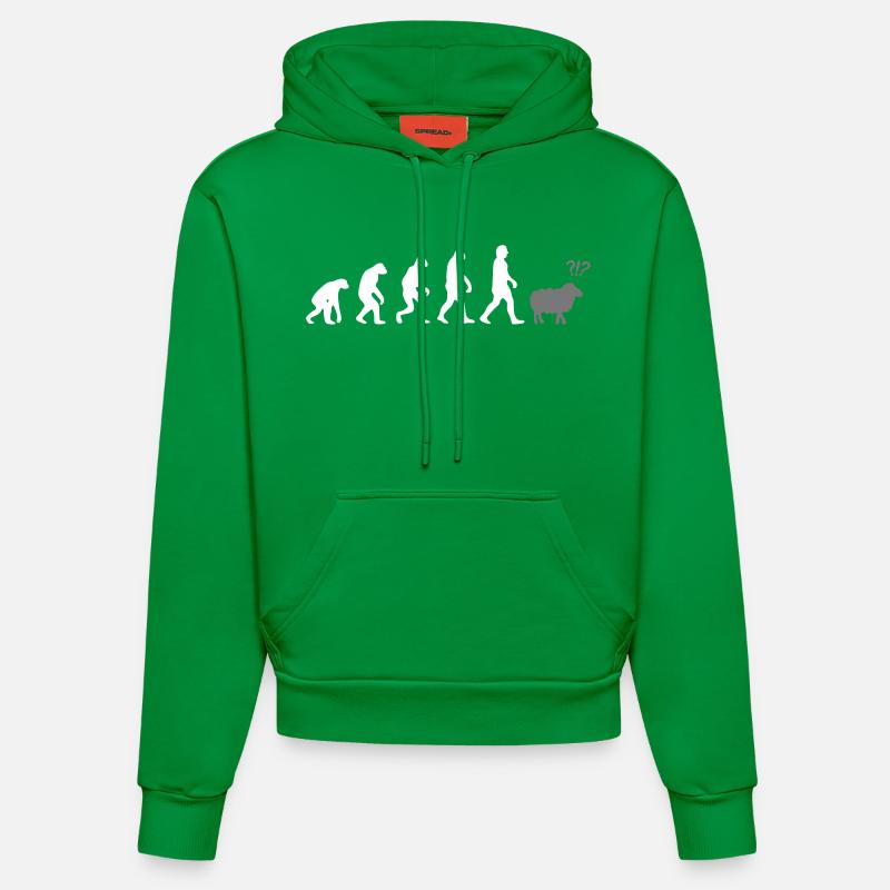 evolution mouton - Sweat à capuche bio ajusté fabriqué en UE - City Green