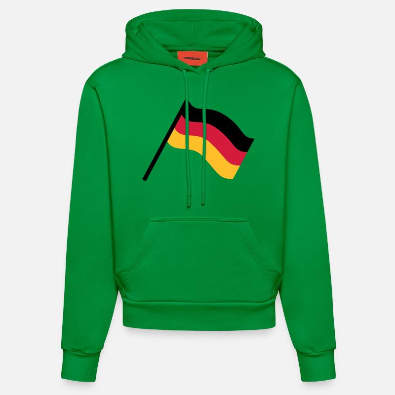 Drapeau de l'Allemagne - Sweat à capuche bio ajusté fabriqué en UE - City Green