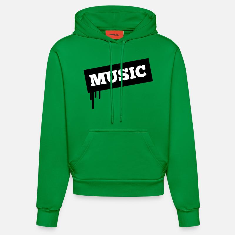Music tropfen 2f - Sweat à capuche bio ajusté fabriqué en UE - City Green