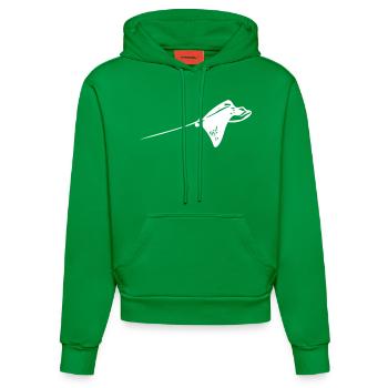 Eagle Ray Vector Flight - Organic Fitted Hoodie Made in EU - City Green - Front