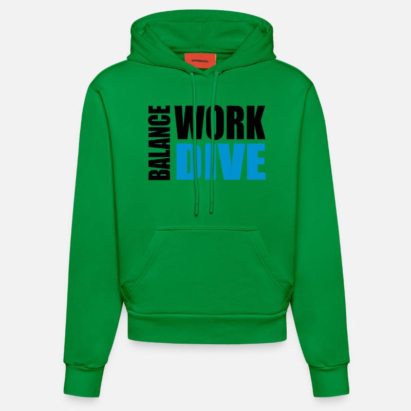 WORKDIVEBALANCE - Sweat à capuche bio ajusté fabriqué en UE - City Green