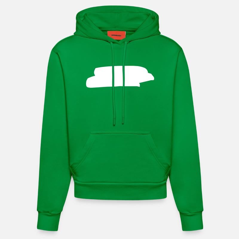 forme d'arrière-plan Doodle - Sweat à capuche bio ajusté fabriqué en UE - City Green