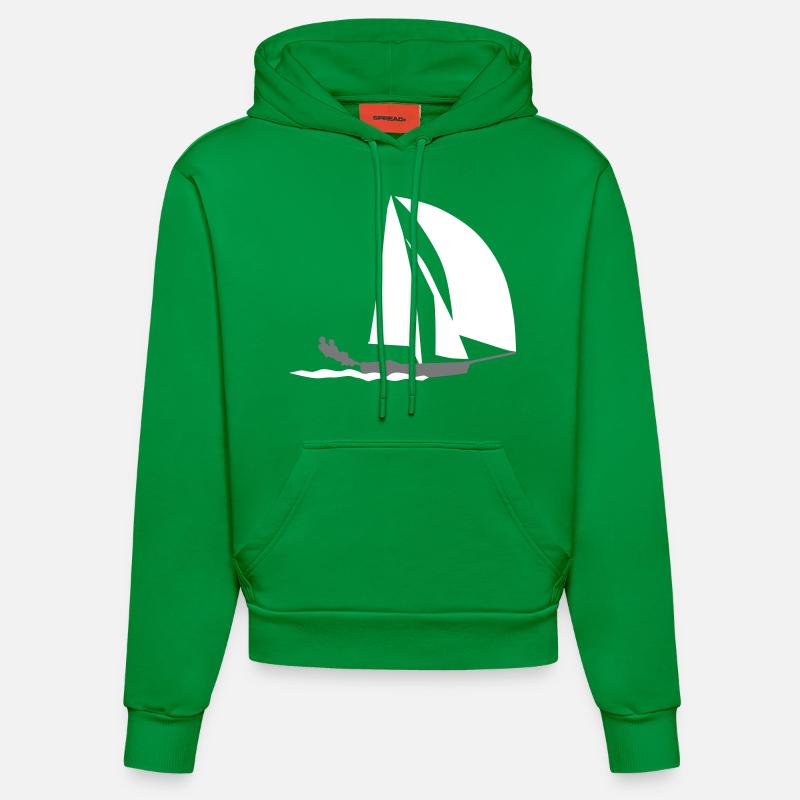 49er voile - Sweat à capuche bio ajusté fabriqué en UE - City Green