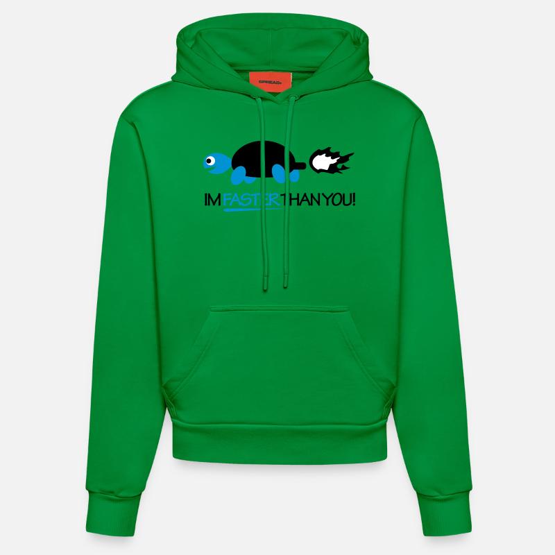 schildkroetefaster_f3 - Sweat à capuche bio ajusté fabriqué en UE - City Green