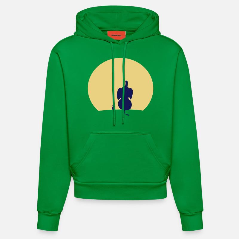 elefant_mouse_moon - Sweat à capuche bio ajusté fabriqué en UE - City Green