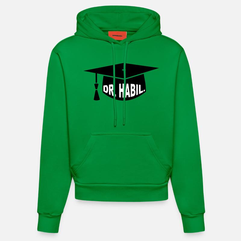 PhD - Cadeau - Mortier - Habilitation - Sweat à capuche bio ajusté fabriqué en UE - City Green