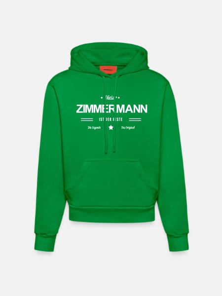 Bester Zimmermann - Organic Fitted Hoodie Made in EU - City Green