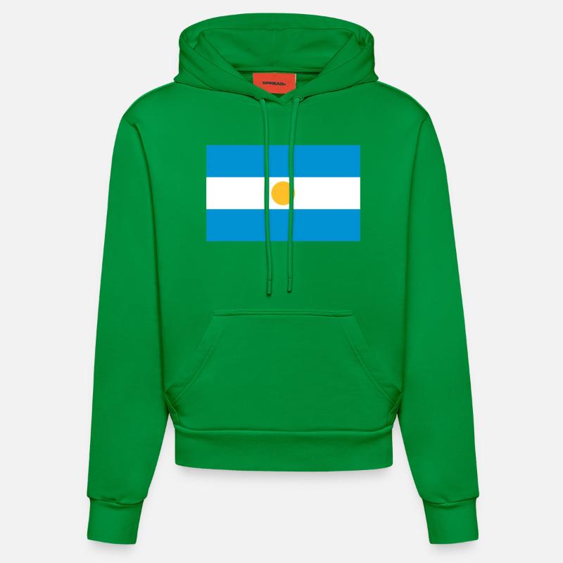 Drapeau national de l Argentine - Sweat à capuche bio ajusté fabriqué en UE - City Green