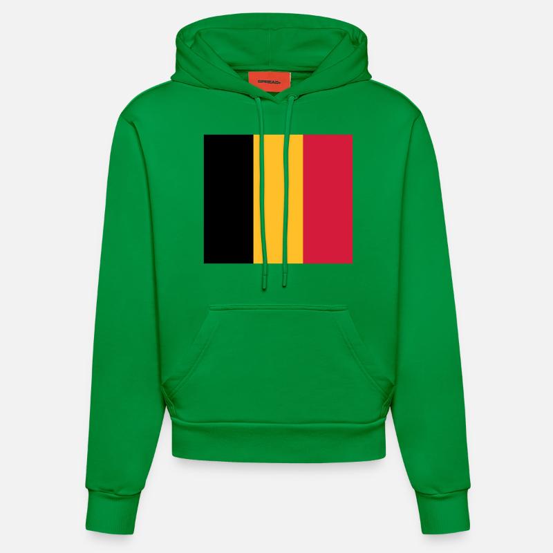 Drapeau national de Belgique - Sweat à capuche bio ajusté fabriqué en UE - City Green