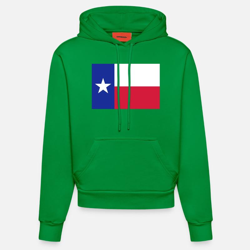Flag Texas - Sweat à capuche bio ajusté fabriqué en UE - City Green