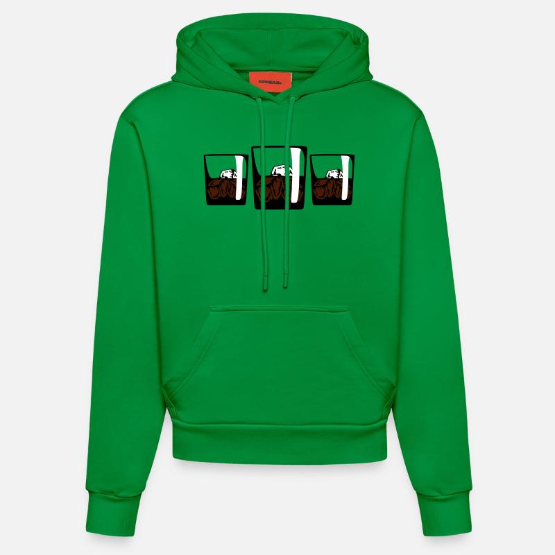 3 Drinks - Sweat à capuche bio ajusté fabriqué en UE - City Green