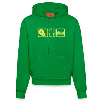DJ - Organic Fitted Hoodie Made in EU - City Green - Vorne