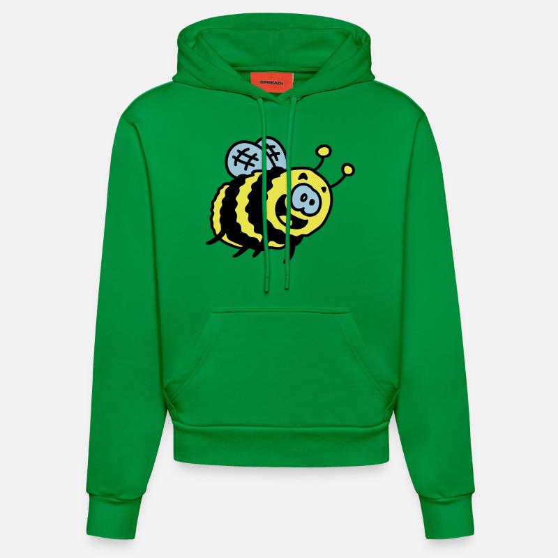 bourdon drôle 3 - Sweat à capuche bio ajusté fabriqué en UE - City Green