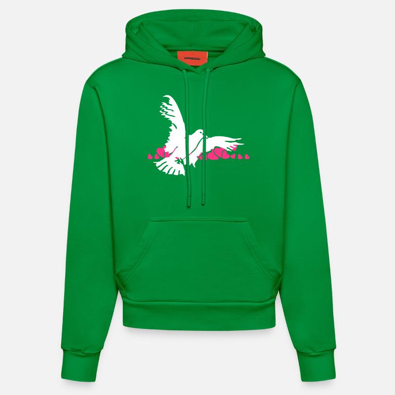 colombe (A, 1c) - Sweat à capuche bio ajusté fabriqué en UE - City Green