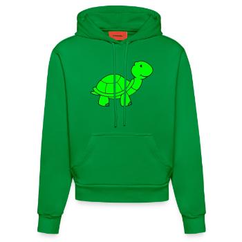turtle - Organic Fitted Hoodie Made in EU - City Green - Front