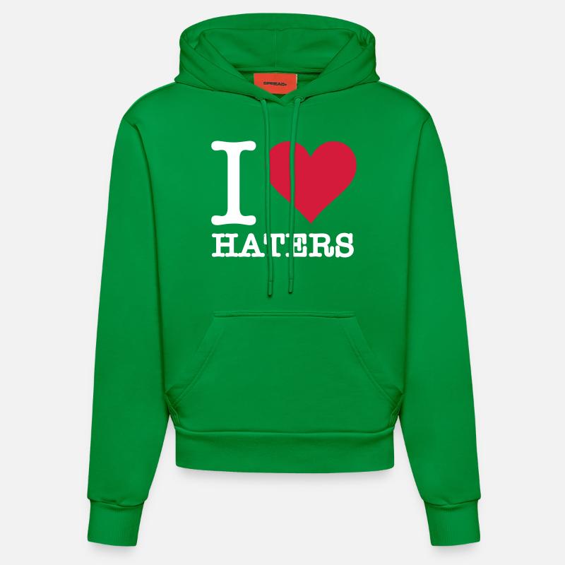 J'aime les "détesteurs - Sweat à capuche bio ajusté fabriqué en UE - City Green